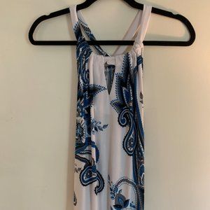 INC Navy, Grey, and White floral top